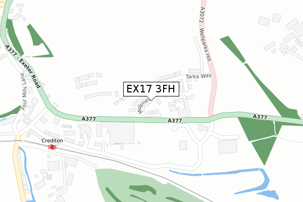 EX17 3FH map - large scale - OS Open Zoomstack (Ordnance Survey) EX17 3FH map - large scale - OS Open Zoomstack (Ordnance Survey)