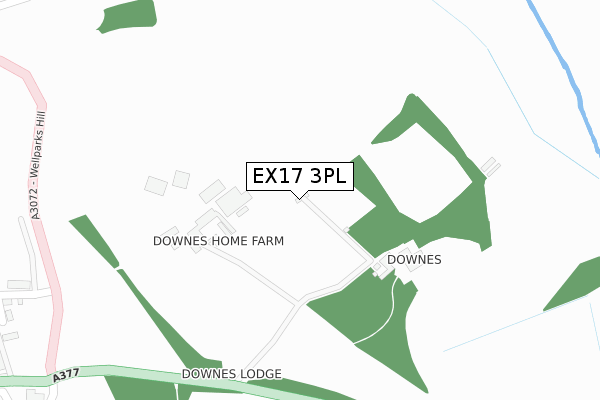 EX17 3PL map - large scale - OS Open Zoomstack (Ordnance Survey)
