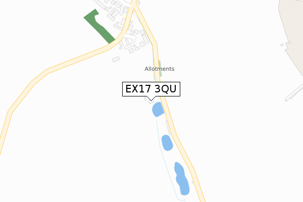 EX17 3QU map - large scale - OS Open Zoomstack (Ordnance Survey) EX17 3QU map - large scale - OS Open Zoomstack (Ordnance Survey)