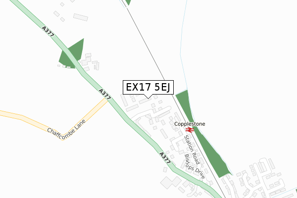 EX17 5EJ map - large scale - OS Open Zoomstack (Ordnance Survey)