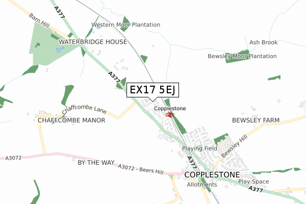 EX17 5EJ map - small scale - OS Open Zoomstack (Ordnance Survey)