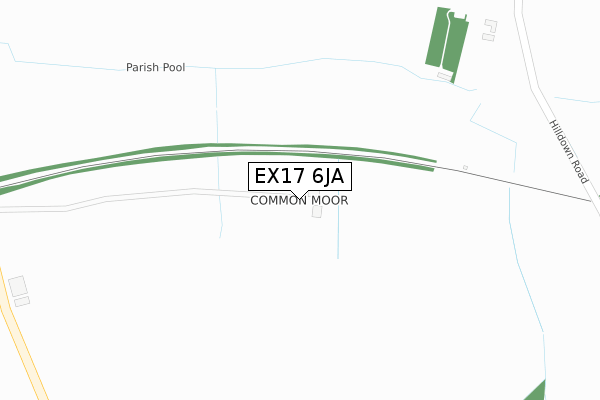 EX17 6JA map - large scale - OS Open Zoomstack (Ordnance Survey)