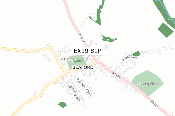 EX19 8LP map - large scale - OS Open Zoomstack (Ordnance Survey)