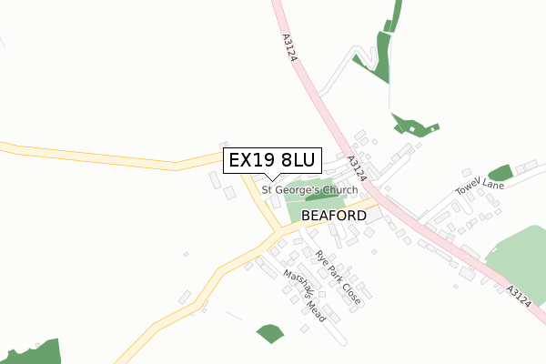 EX19 8LU map - large scale - OS Open Zoomstack (Ordnance Survey)