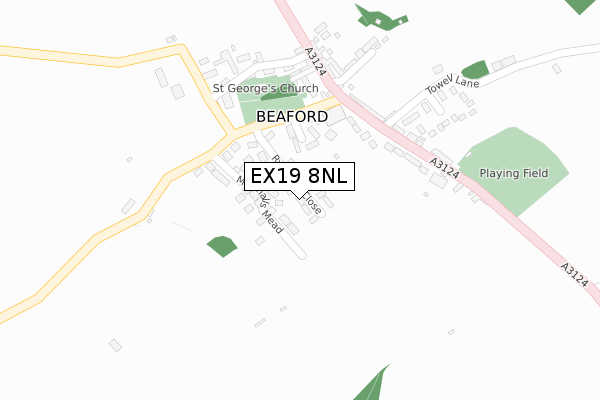 EX19 8NL map - large scale - OS Open Zoomstack (Ordnance Survey)