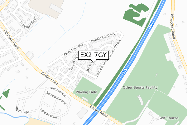 EX2 7GY map - large scale - OS Open Zoomstack (Ordnance Survey)