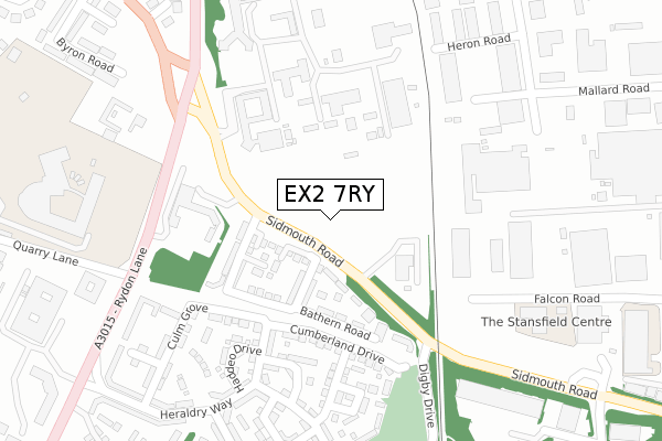 EX2 7RY map - large scale - OS Open Zoomstack (Ordnance Survey)
