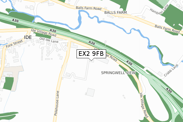 EX2 9FB map - large scale - OS Open Zoomstack (Ordnance Survey)