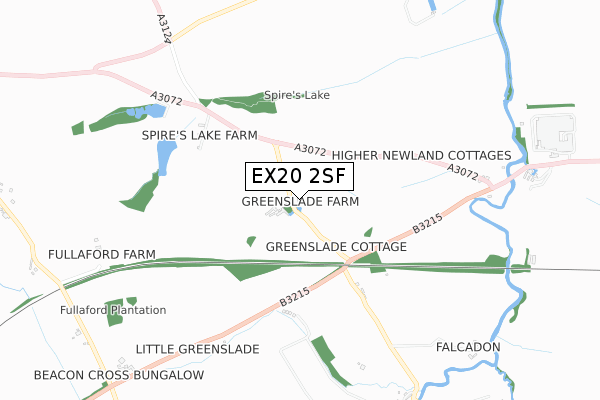 EX20 2SF map - small scale - OS Open Zoomstack (Ordnance Survey)