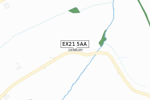 EX21 5AA map - large scale - OS Open Zoomstack (Ordnance Survey)