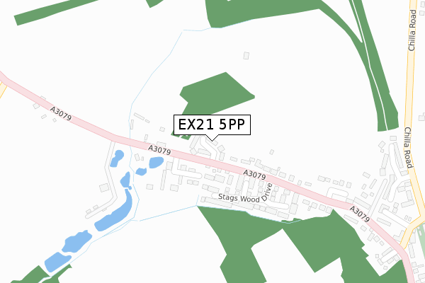 EX21 5PP map - large scale - OS Open Zoomstack (Ordnance Survey)