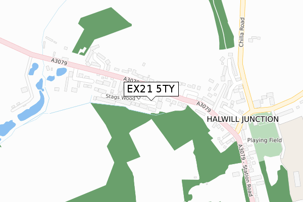 EX21 5TY map - large scale - OS Open Zoomstack (Ordnance Survey)