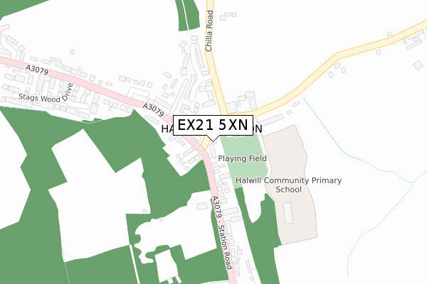 EX21 5XN map - large scale - OS Open Zoomstack (Ordnance Survey) EX21 5XN map - large scale - OS Open Zoomstack (Ordnance Survey)