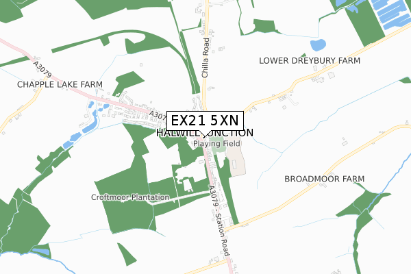 EX21 5XN map - small scale - OS Open Zoomstack (Ordnance Survey) EX21 5XN map - small scale - OS Open Zoomstack (Ordnance Survey)