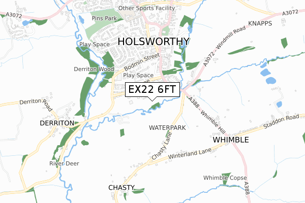 EX22 6FT map - small scale - OS Open Zoomstack (Ordnance Survey) EX22 6FT map - small scale - OS Open Zoomstack (Ordnance Survey)