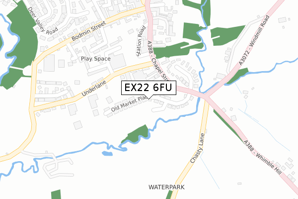 EX22 6FU map - large scale - OS Open Zoomstack (Ordnance Survey)