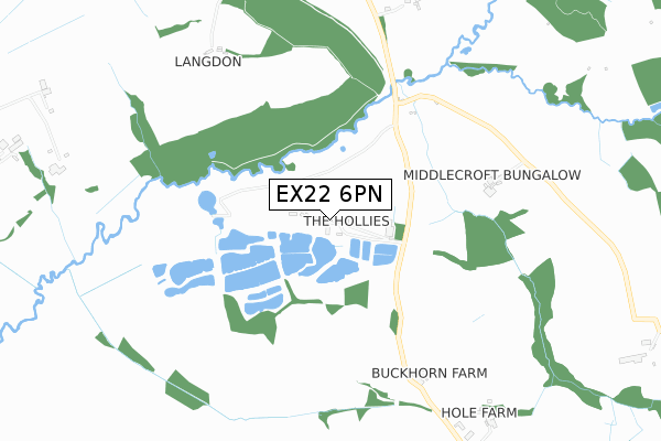 EX22 6PN map - small scale - OS Open Zoomstack (Ordnance Survey)