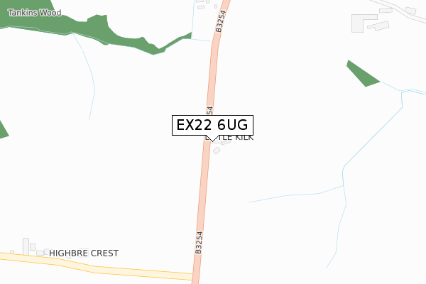 EX22 6UG map - large scale - OS Open Zoomstack (Ordnance Survey)