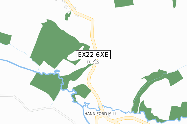 EX22 6XE map - large scale - OS Open Zoomstack (Ordnance Survey) EX22 6XE map - large scale - OS Open Zoomstack (Ordnance Survey)