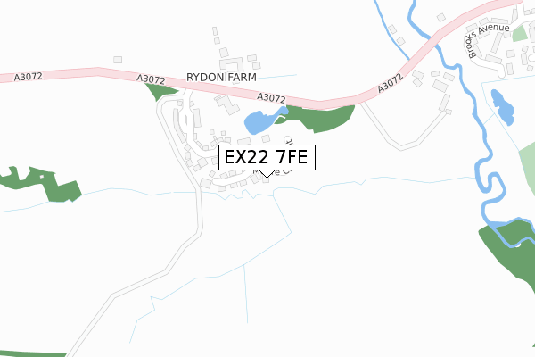 EX22 7FE map - large scale - OS Open Zoomstack (Ordnance Survey)