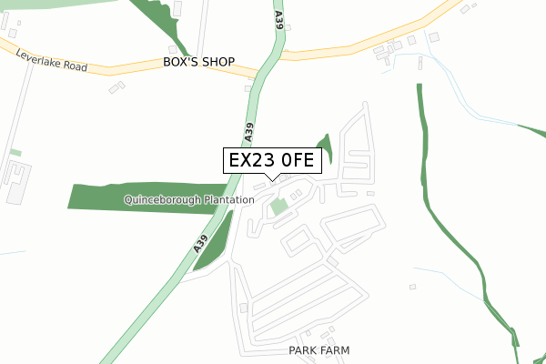 EX23 0FE map - large scale - OS Open Zoomstack (Ordnance Survey)