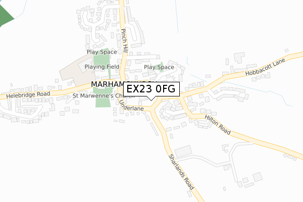 EX23 0FG map - large scale - OS Open Zoomstack (Ordnance Survey) EX23 0FG map - large scale - OS Open Zoomstack (Ordnance Survey)