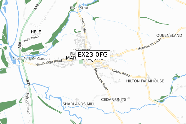 EX23 0FG map - small scale - OS Open Zoomstack (Ordnance Survey) EX23 0FG map - small scale - OS Open Zoomstack (Ordnance Survey)