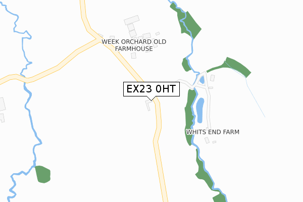 EX23 0HT map - large scale - OS Open Zoomstack (Ordnance Survey)