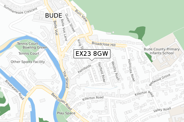EX23 8GW map - large scale - OS Open Zoomstack (Ordnance Survey) EX23 8GW map - large scale - OS Open Zoomstack (Ordnance Survey)