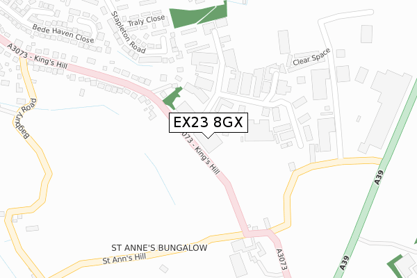 EX23 8GX map - large scale - OS Open Zoomstack (Ordnance Survey)
