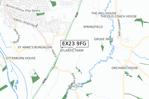 EX23 9FG map - small scale - OS Open Zoomstack (Ordnance Survey)