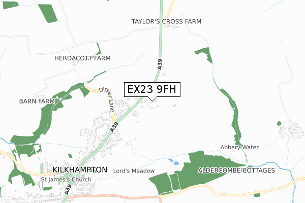 EX23 9FH map - small scale - OS Open Zoomstack (Ordnance Survey)