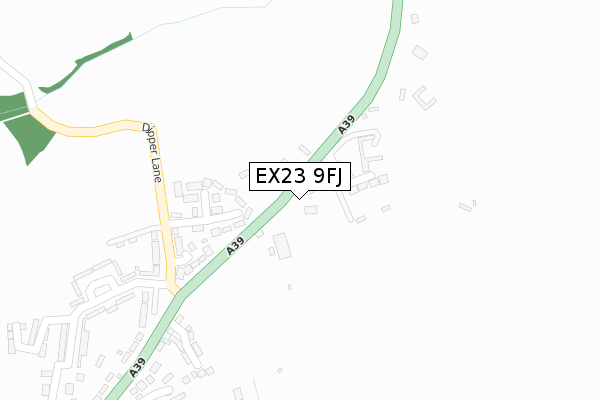 EX23 9FJ map - large scale - OS Open Zoomstack (Ordnance Survey)