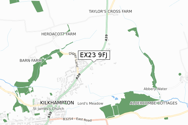 EX23 9FJ map - small scale - OS Open Zoomstack (Ordnance Survey)