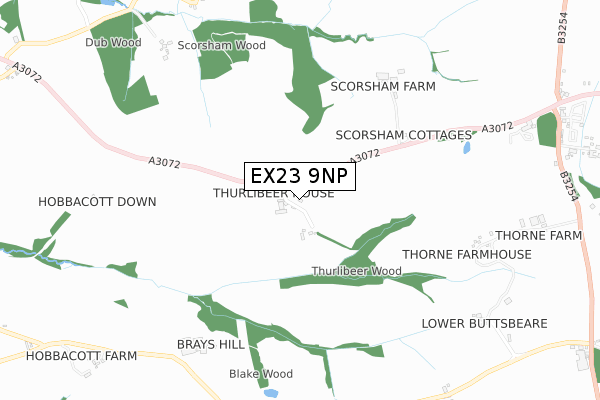 EX23 9NP map - small scale - OS Open Zoomstack (Ordnance Survey)