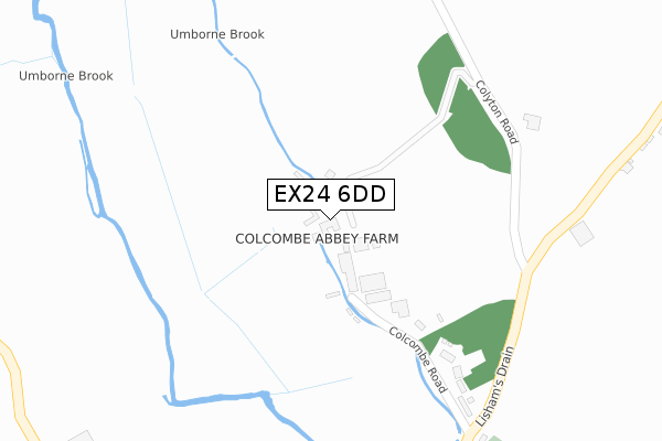 EX24 6DD map - large scale - OS Open Zoomstack (Ordnance Survey)