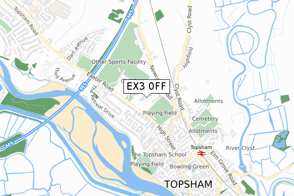 EX3 0FF map - small scale - OS Open Zoomstack (Ordnance Survey)