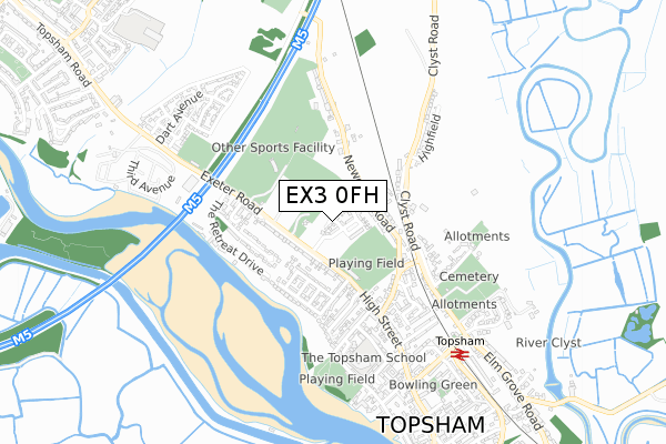 EX3 0FH map - small scale - OS Open Zoomstack (Ordnance Survey)