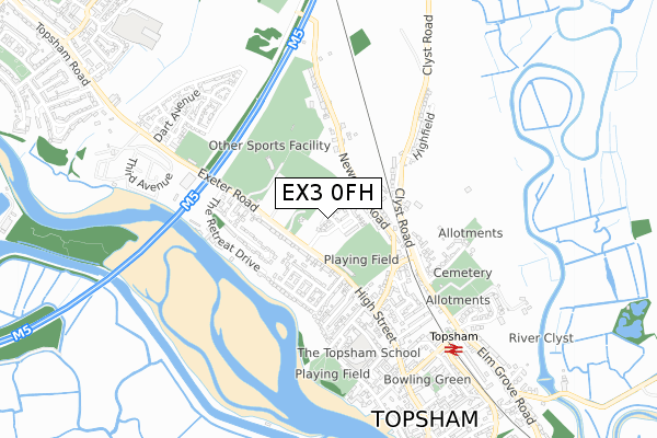 EX3 0FH map - small scale - OS Open Zoomstack (Ordnance Survey) EX3 0FH map - small scale - OS Open Zoomstack (Ordnance Survey)
