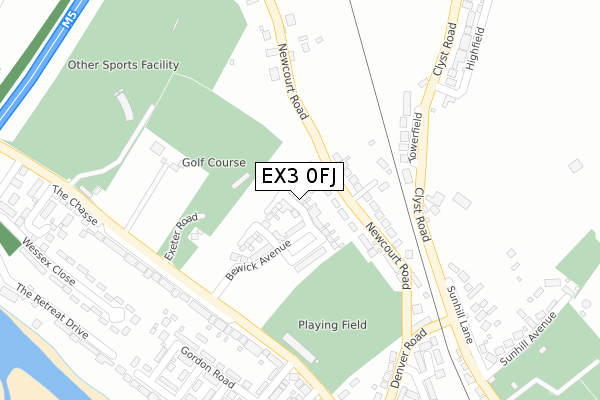 EX3 0FJ map - large scale - OS Open Zoomstack (Ordnance Survey) EX3 0FJ map - large scale - OS Open Zoomstack (Ordnance Survey)