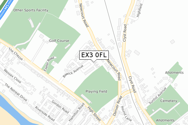 EX3 0FL map - large scale - OS Open Zoomstack (Ordnance Survey)