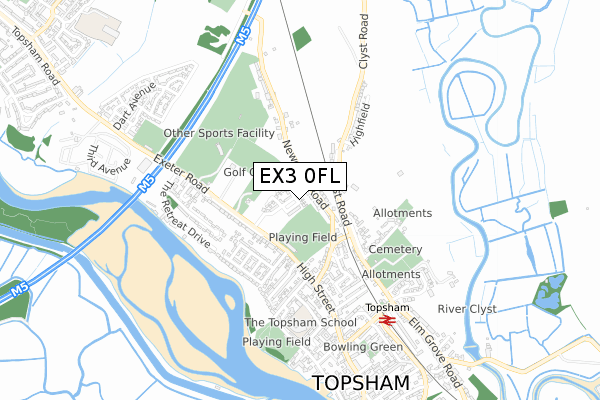 EX3 0FL map - small scale - OS Open Zoomstack (Ordnance Survey)