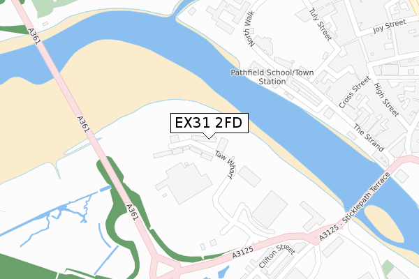 EX31 2FD map - large scale - OS Open Zoomstack (Ordnance Survey)