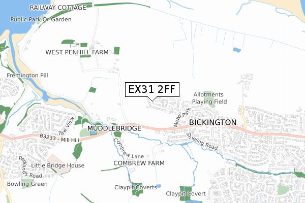 EX31 2FF map - small scale - OS Open Zoomstack (Ordnance Survey)