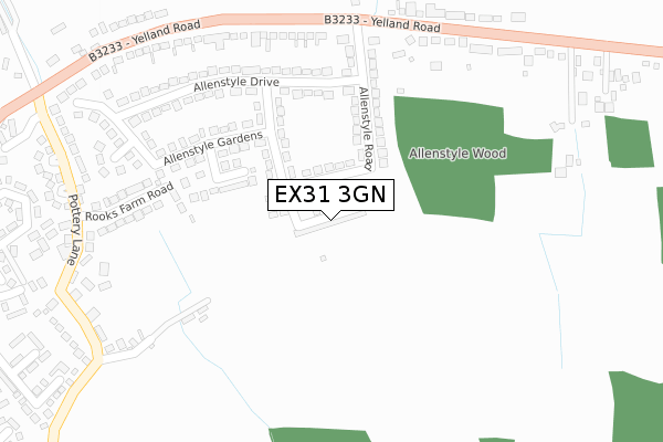 EX31 3GN map - large scale - OS Open Zoomstack (Ordnance Survey)