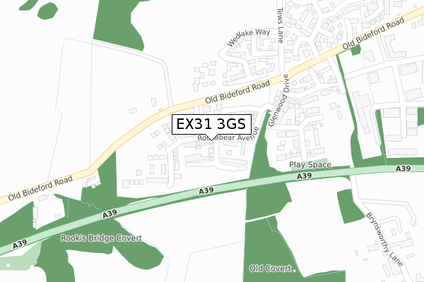 EX31 3GS map - large scale - OS Open Zoomstack (Ordnance Survey)
