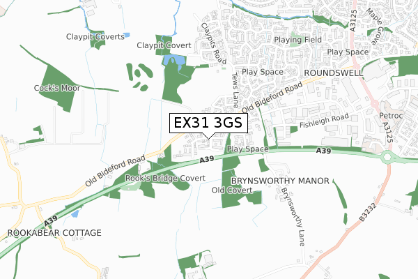 EX31 3GS map - small scale - OS Open Zoomstack (Ordnance Survey)