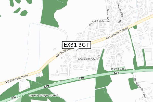 EX31 3GT map - large scale - OS Open Zoomstack (Ordnance Survey)
