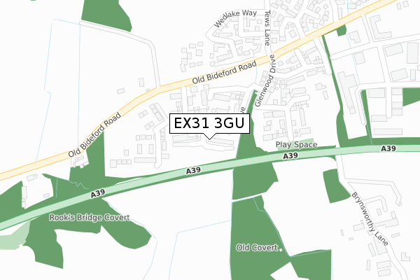EX31 3GU map - large scale - OS Open Zoomstack (Ordnance Survey)