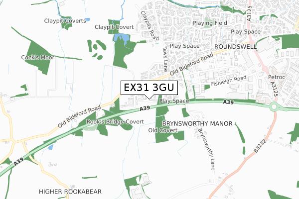 EX31 3GU map - small scale - OS Open Zoomstack (Ordnance Survey)